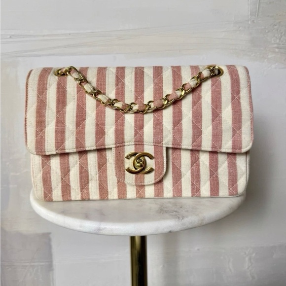 Chanel Vintage Small Striped Classic Flap - Picture 3 of 11